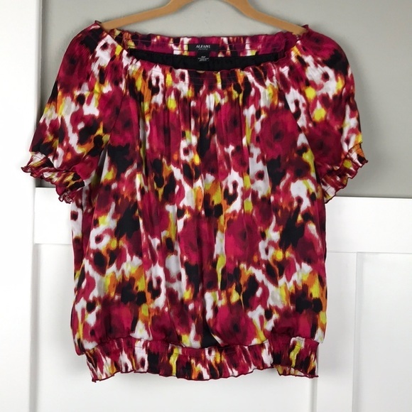 Alfani  colorful boho peasant  blouse 10P - Picture 1 of 8